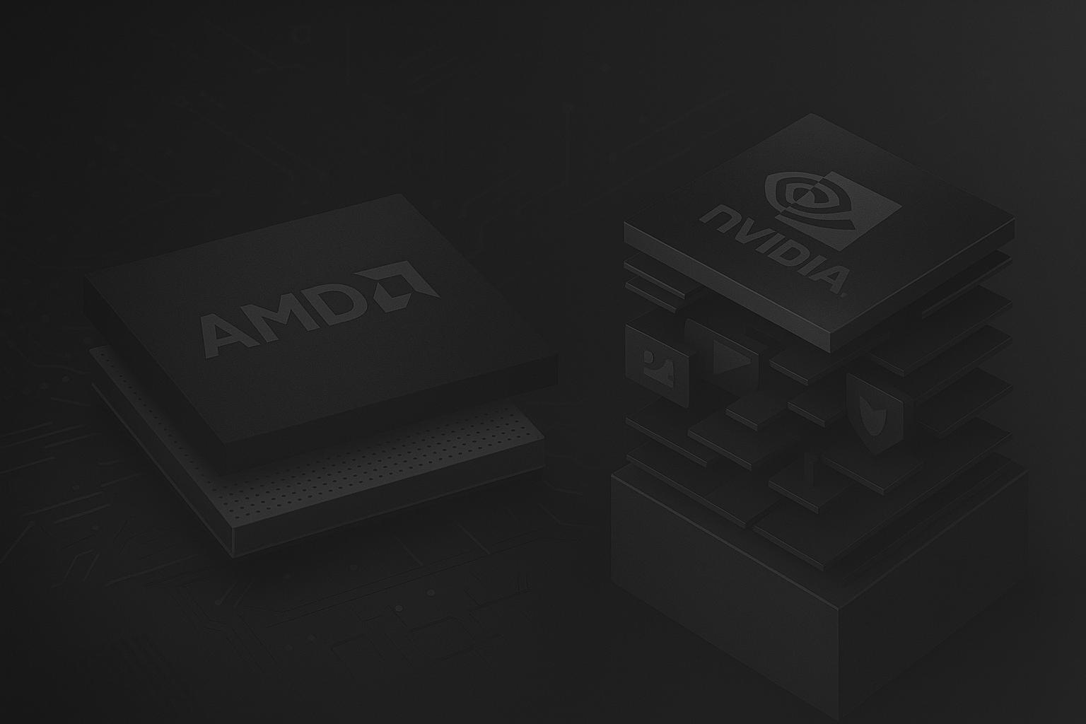 AMD and NVIDIA chips background